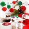 Red-Green White Party-Decorations Christmas Flowers Lanterns - 15PCS Italian Mexican Independence Day Paper Tissue Pom Poms Streamers,Mexico Italy Birthday Baby Shower Wedding Hanging Decor